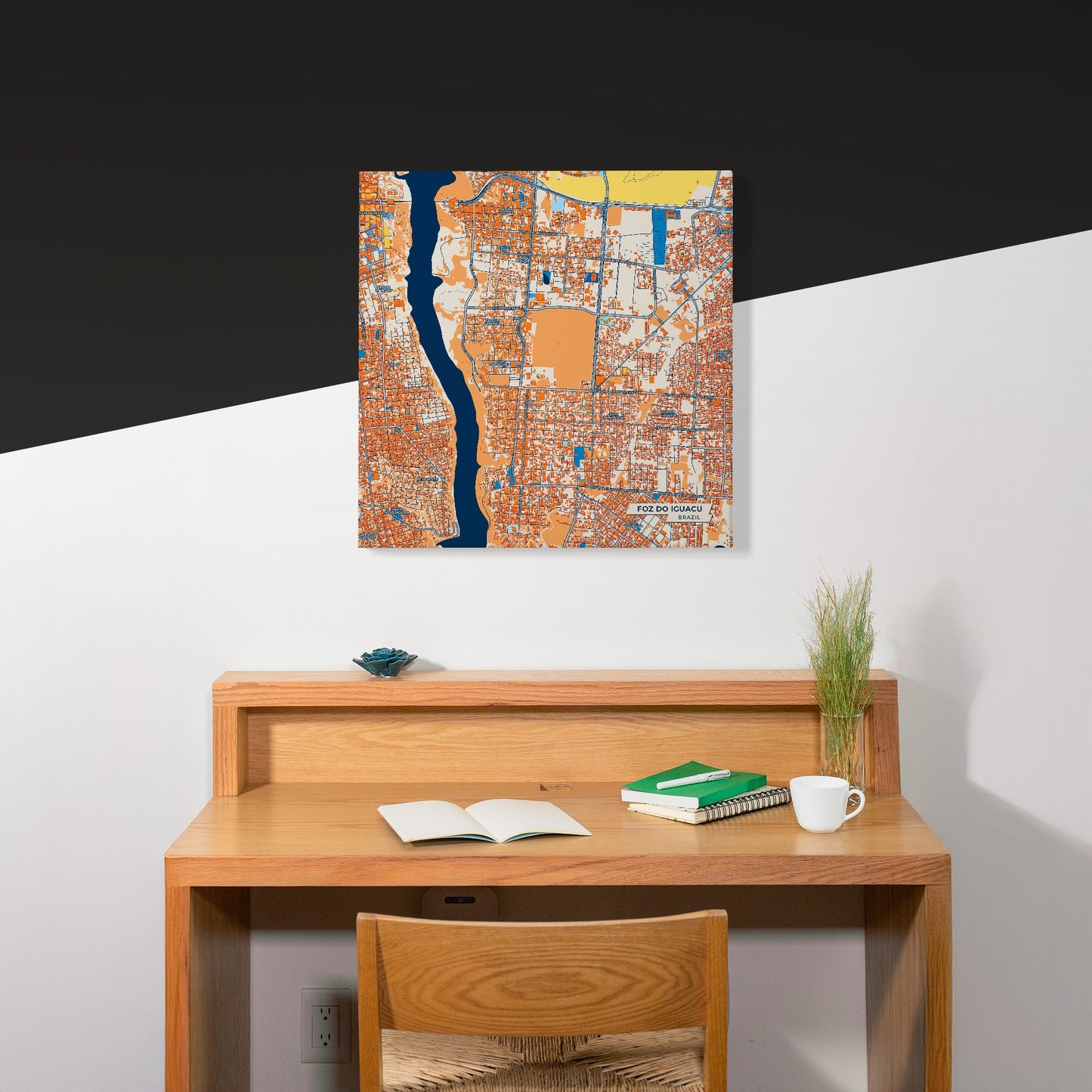 Foz Do Iguacu Brazil Colorful City Map Canvas Print Scene