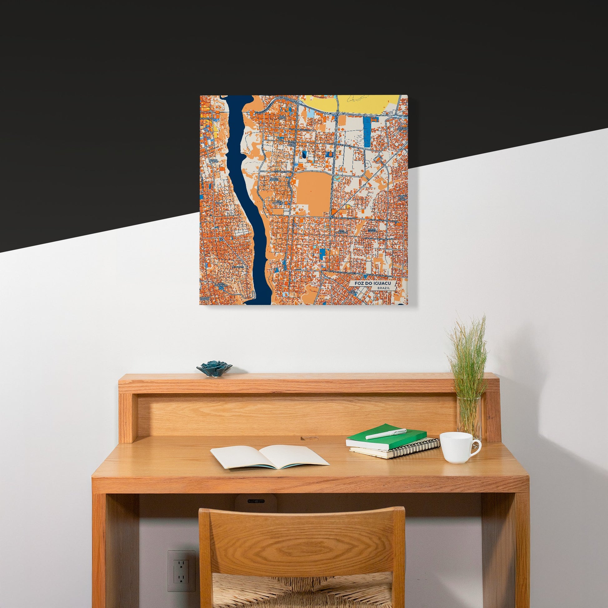 Foz Do Iguacu Brazil Colorful City Map Canvas Print Scene
