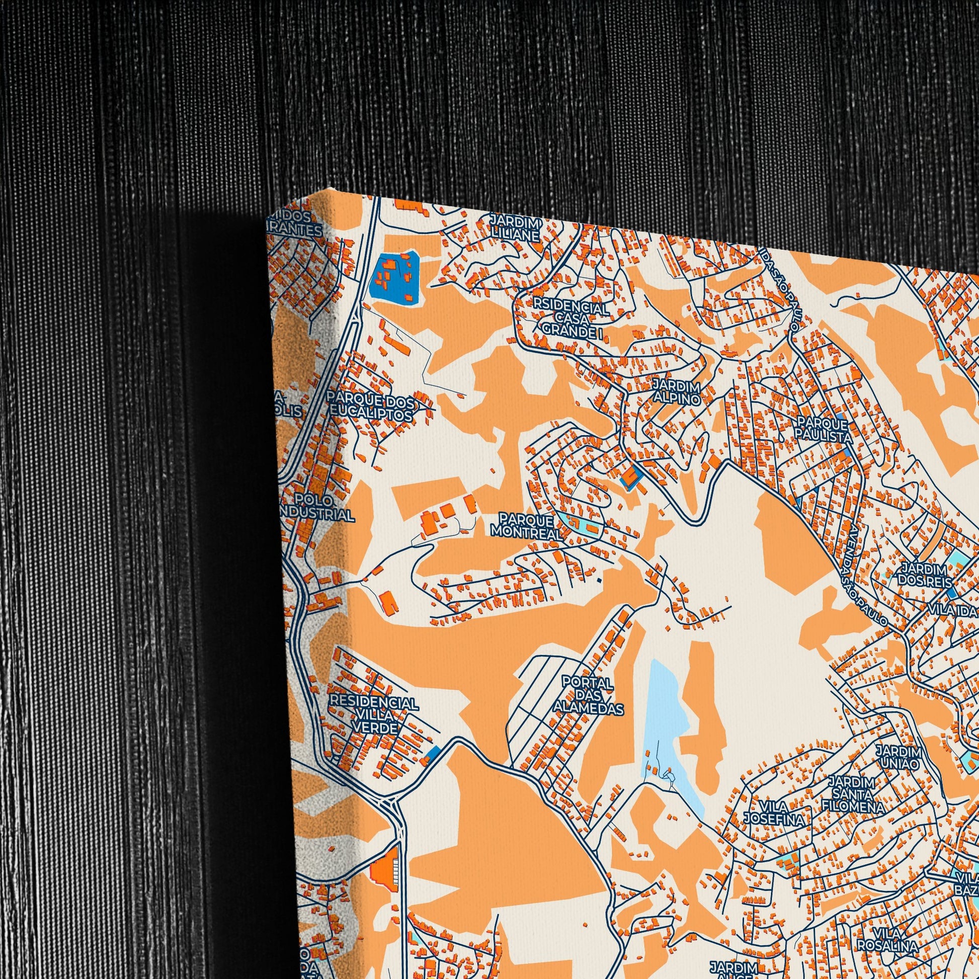 Franco Da Rocha Brazil Colorful City Map Canvas Print Detail