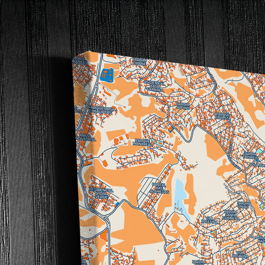 Franco Da Rocha Brazil Colorful City Map Canvas Print Detail