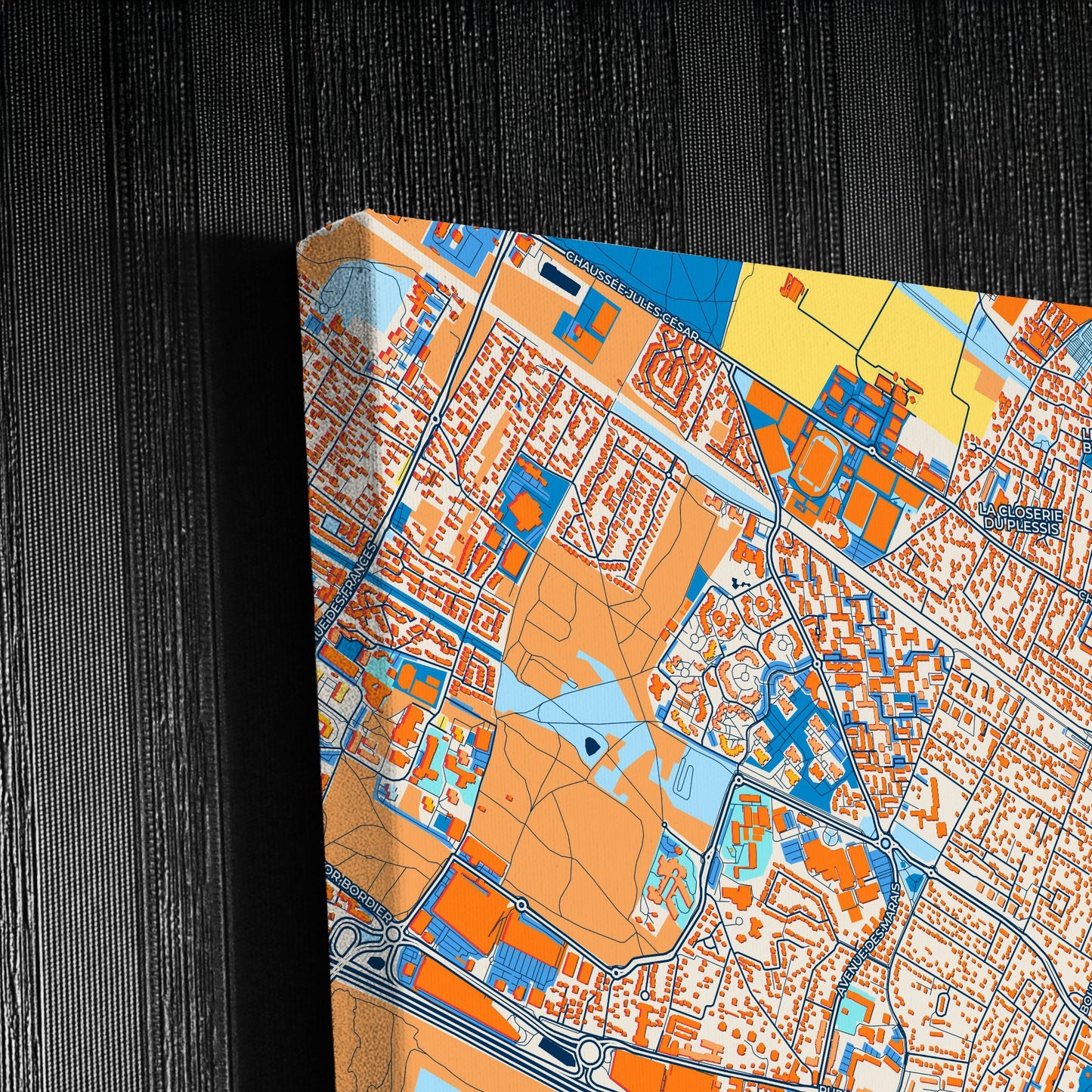 Franconville France Colorful City Map Canvas Print Detail