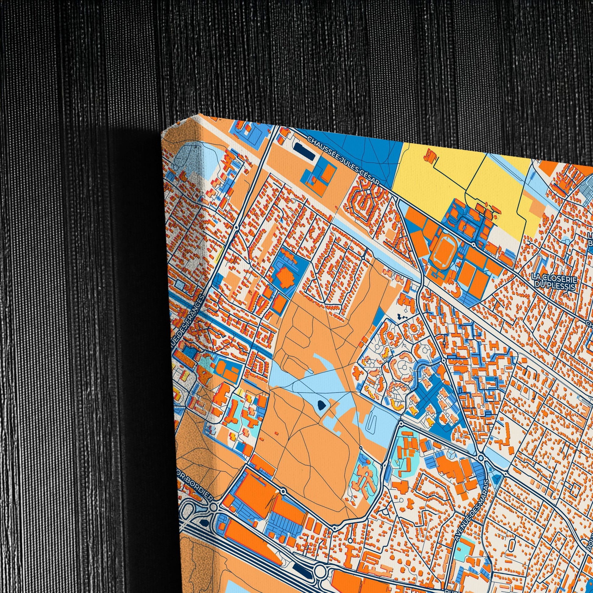 Franconville France Colorful City Map Canvas Print Detail