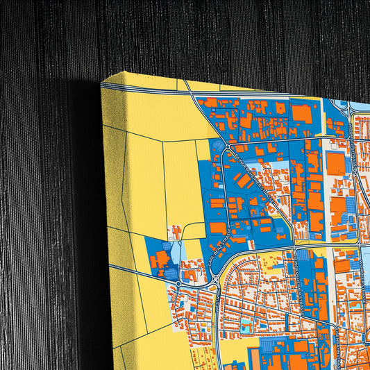 Frankenthal (Pfalz) Germany Colorful City Map Canvas Print Detail