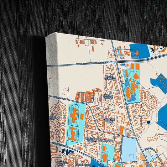 Franklin Tennessee Colorful City Map Canvas Print Detail