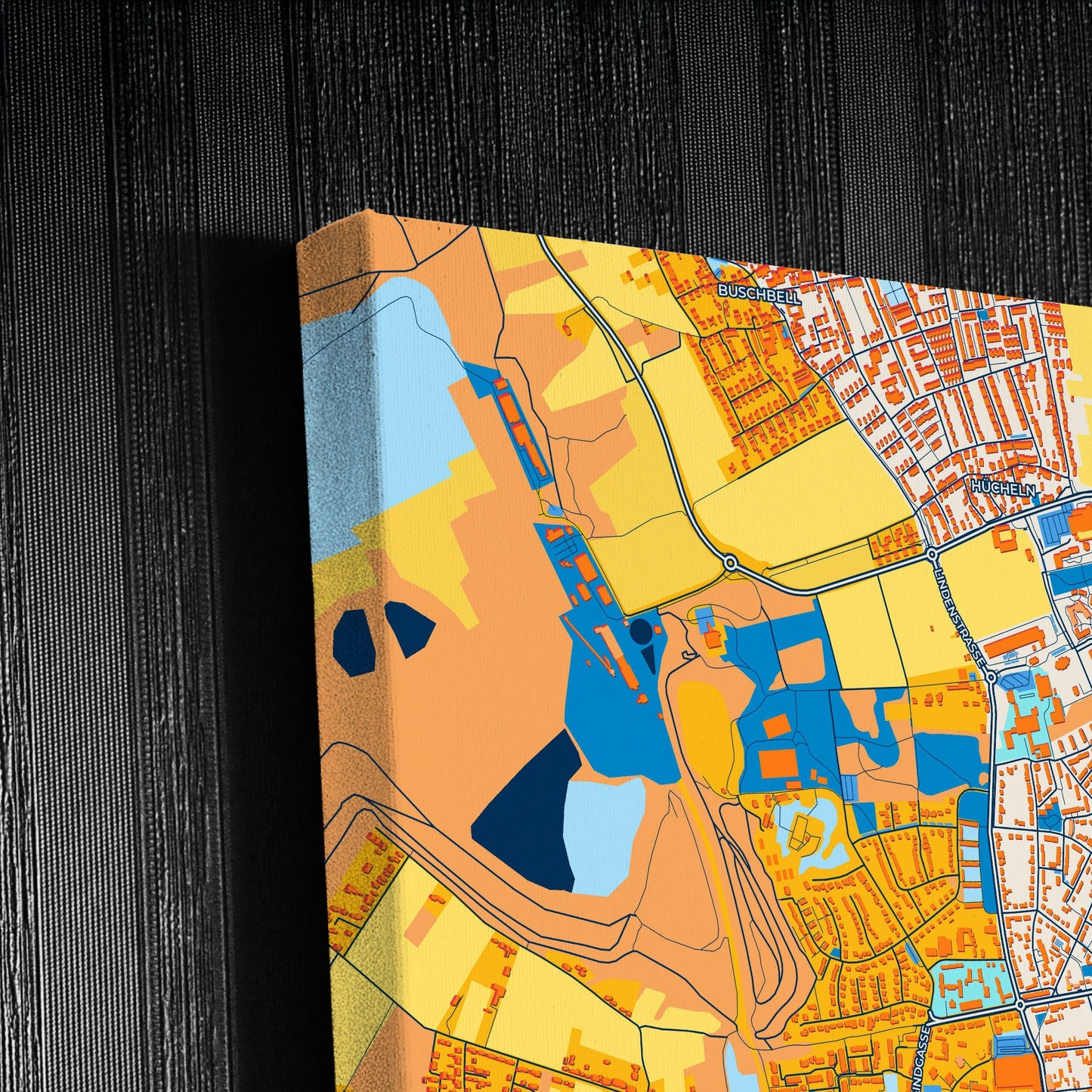 Frechen Germany Colorful City Map Canvas Print Detail