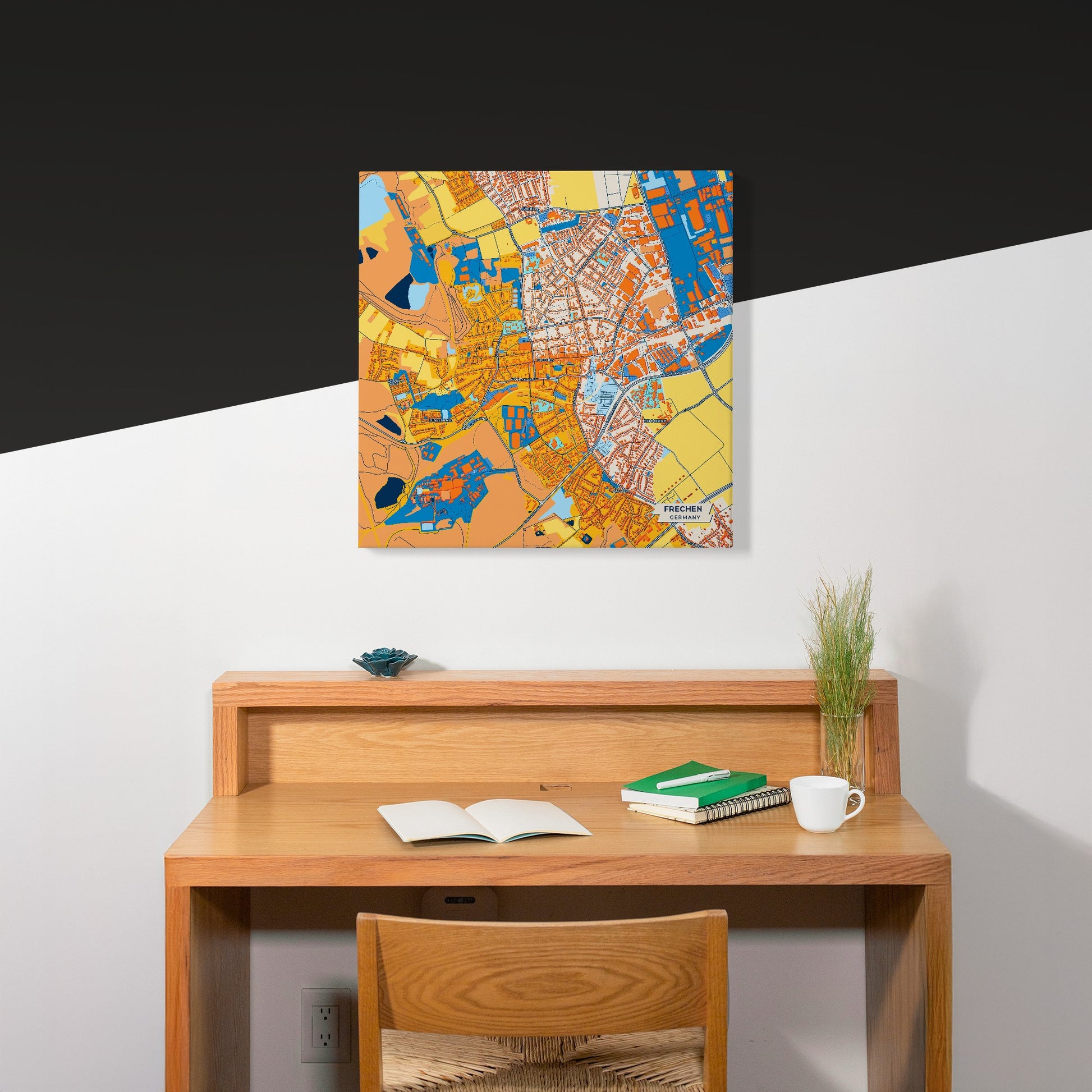 Frechen Germany Colorful City Map Canvas Print Scene