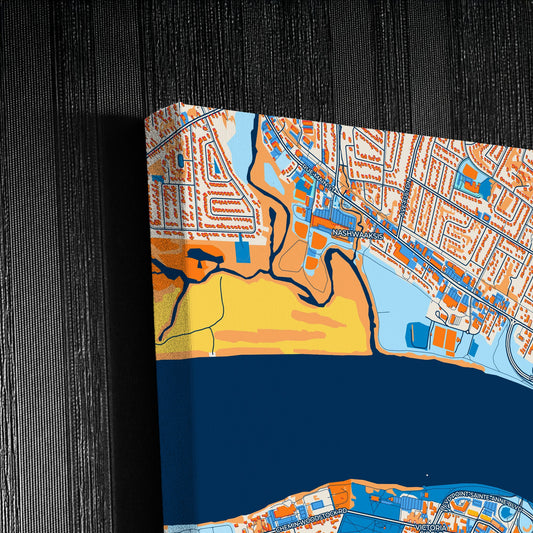 Fredericton Canada Colorful City Map Canvas Print Detail