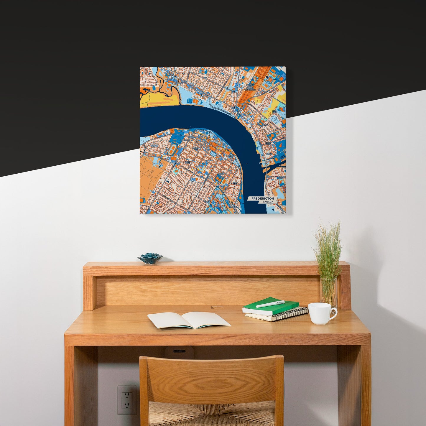 Fredericton Canada Colorful City Map Canvas Print Scene