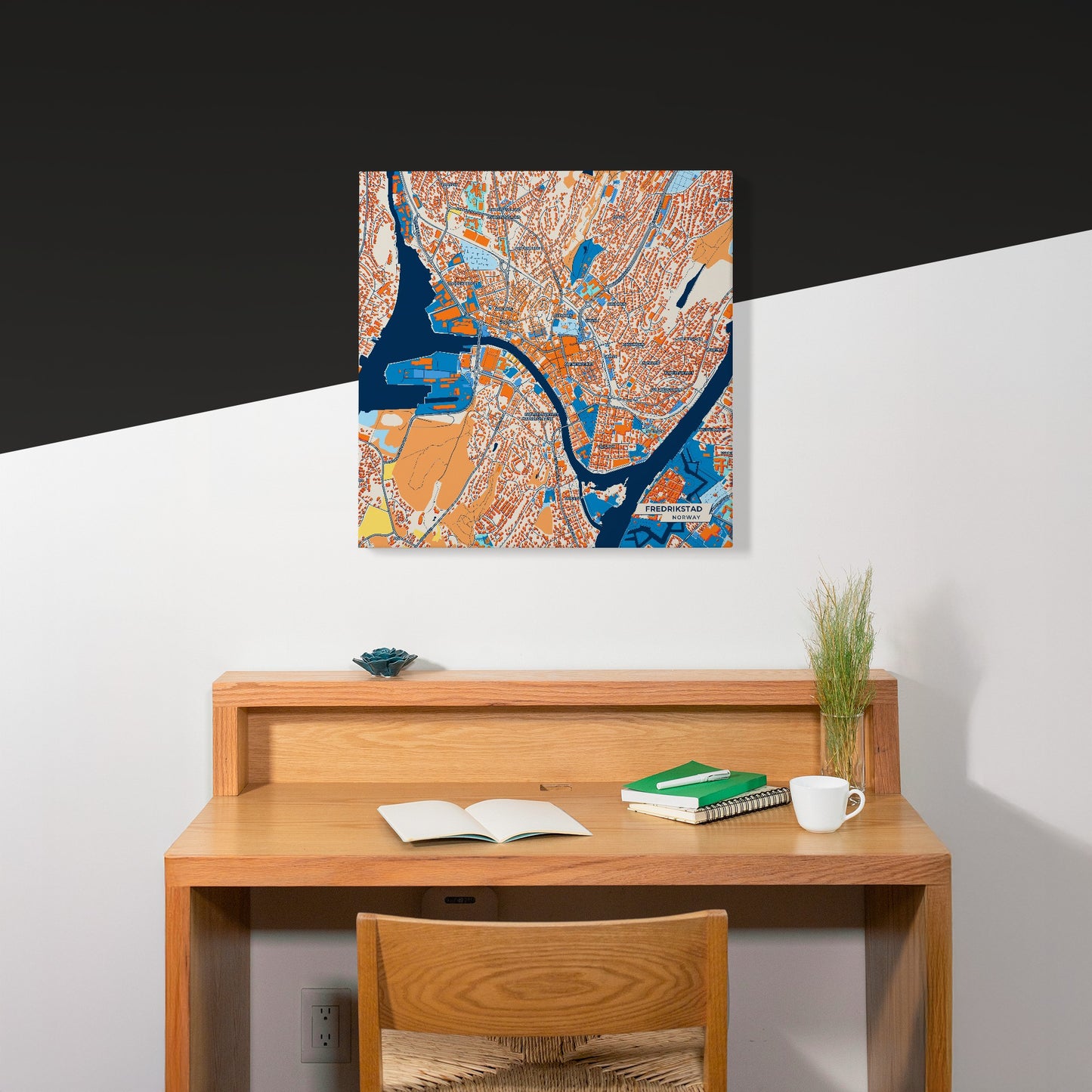 Fredrikstad Norway Colorful City Map Canvas Print Scene