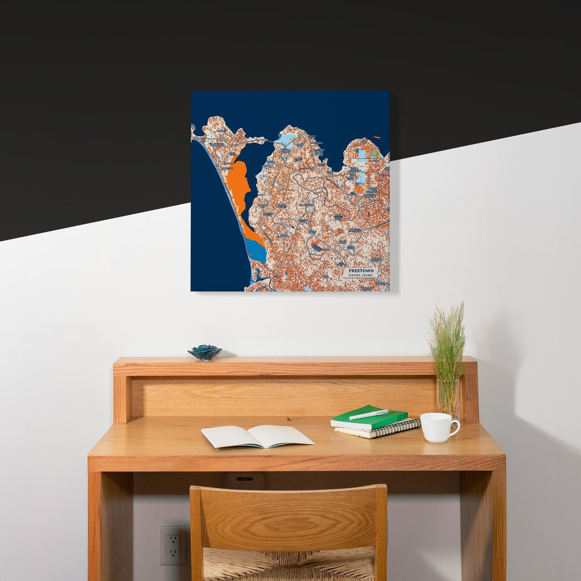 Freetown Sierra Leone Colorful City Map Canvas Print Scene