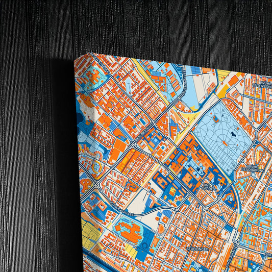 Freiburg Im Breisgau Germany Colorful City Map Canvas Print Detail