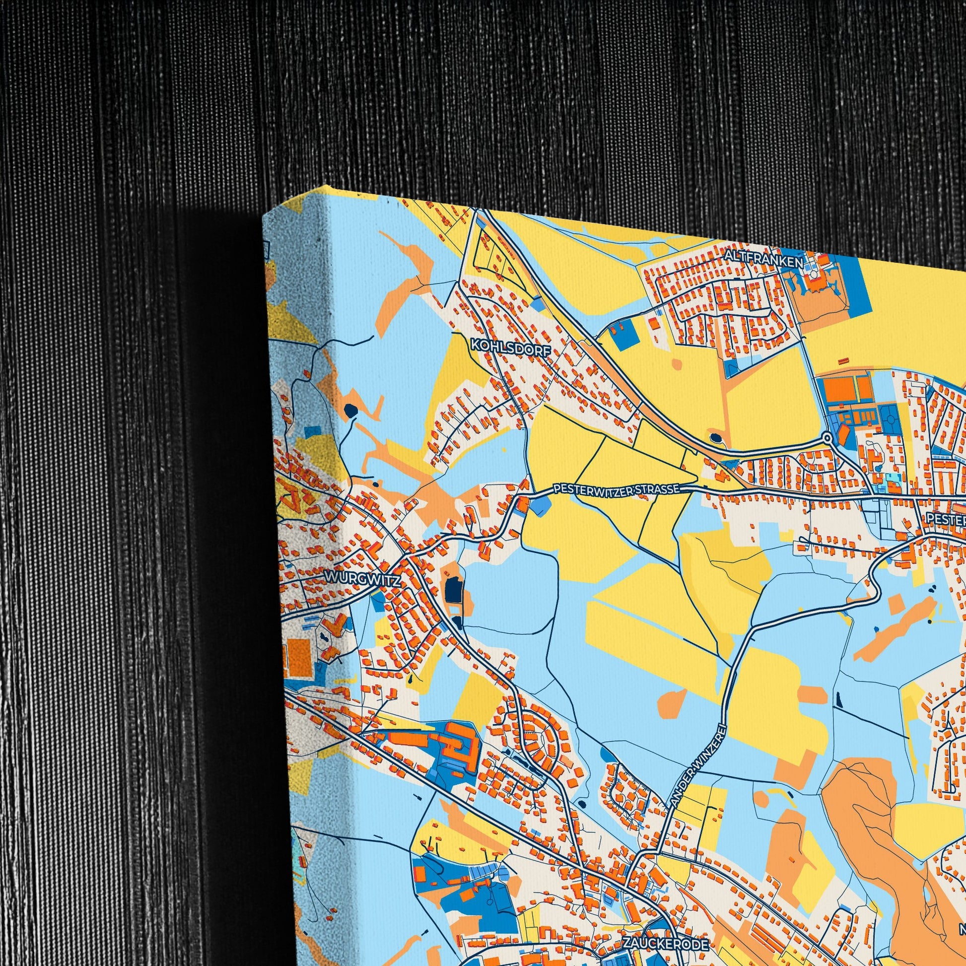 Freital Germany Colorful City Map Canvas Print Detail