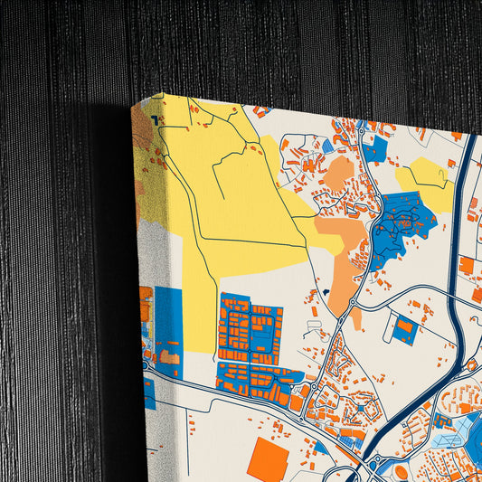 Fréjus France Colorful City Map Canvas Print Detail
