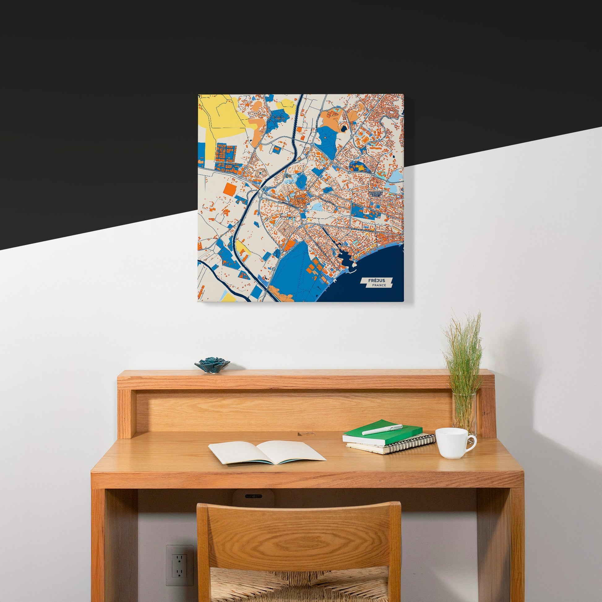 Fréjus France Colorful City Map Canvas Print Scene