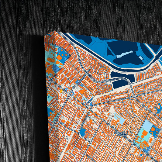 Fremont California Colorful City Map Canvas Print Detail