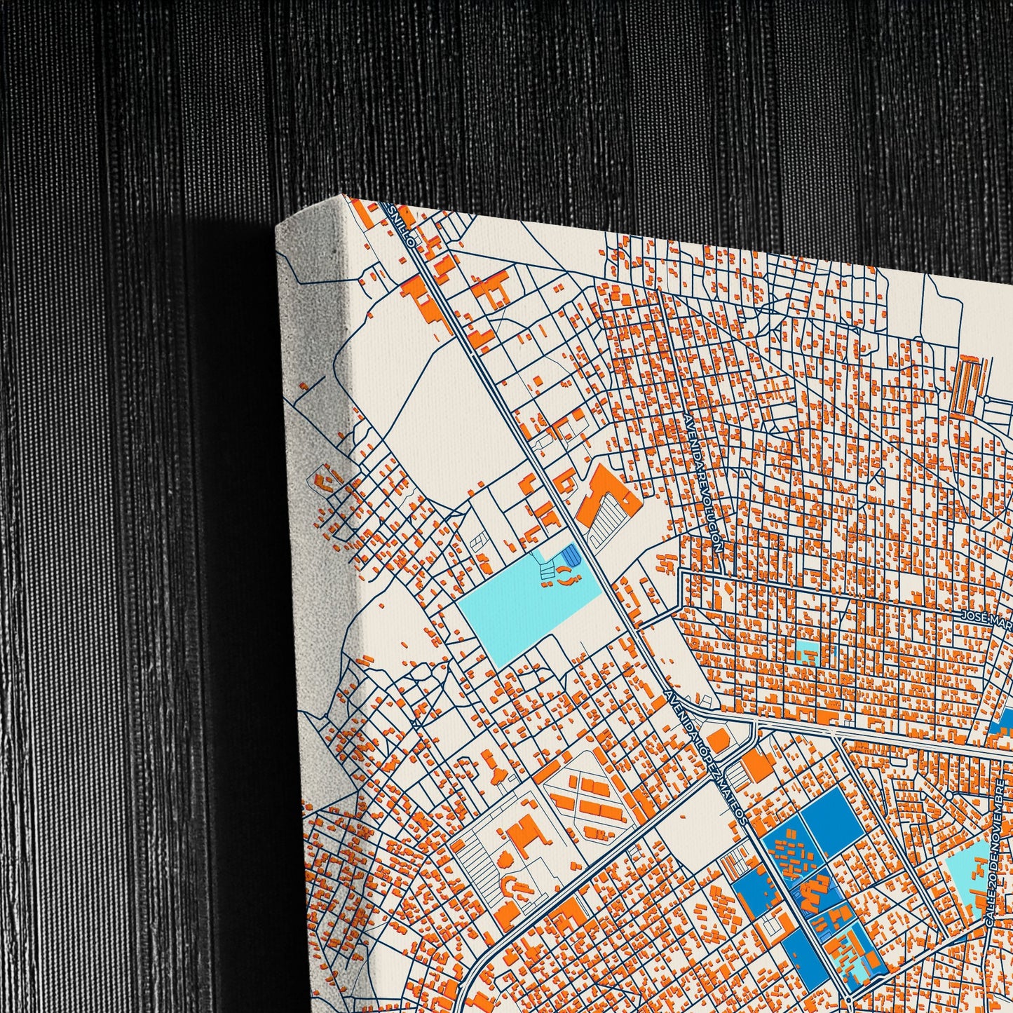 Fresnillo Mexico Colorful City Map Canvas Print Detail