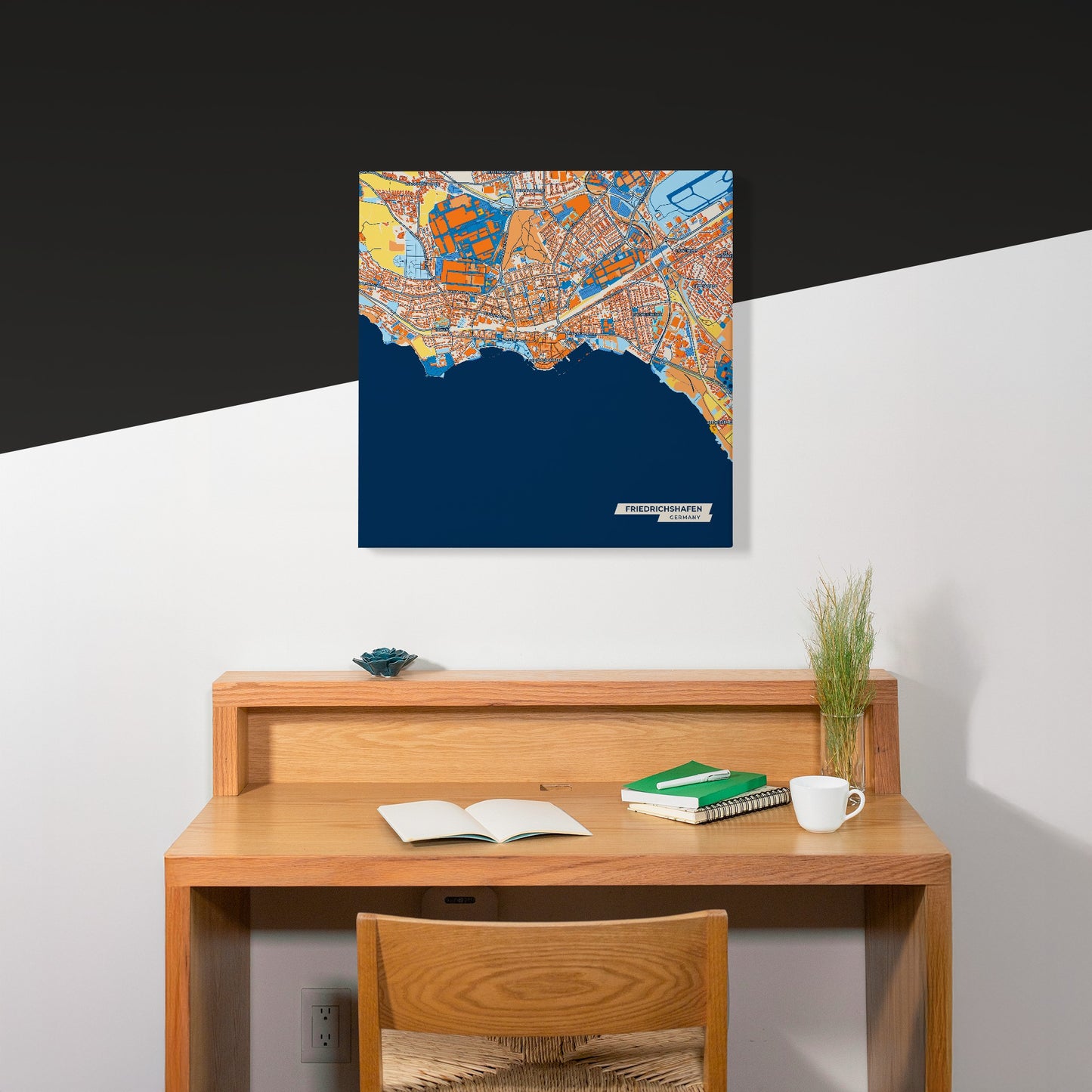 Friedrichshafen Germany Colorful City Map Canvas Print Scene