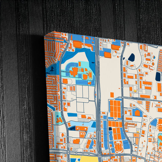Frisco Texas Colorful City Map Canvas Print Detail