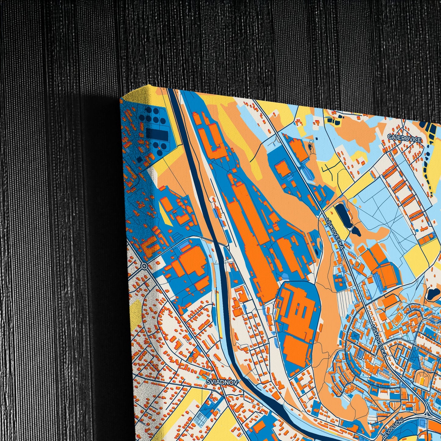 Frýdek-Místek Czechia Colorful City Map Canvas Print Detail
