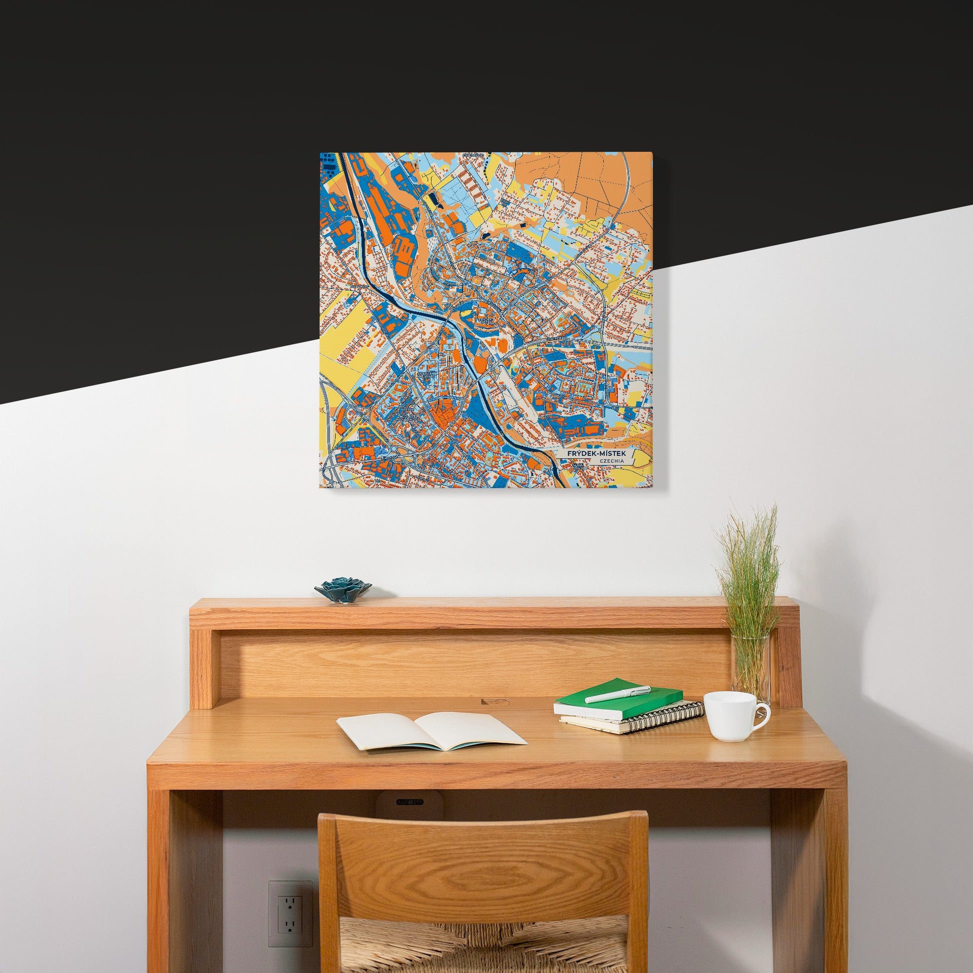 Frýdek-Místek Czechia Colorful City Map Canvas Print Scene