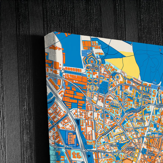 Fuenlabrada Spain Colorful City Map Canvas Print Detail