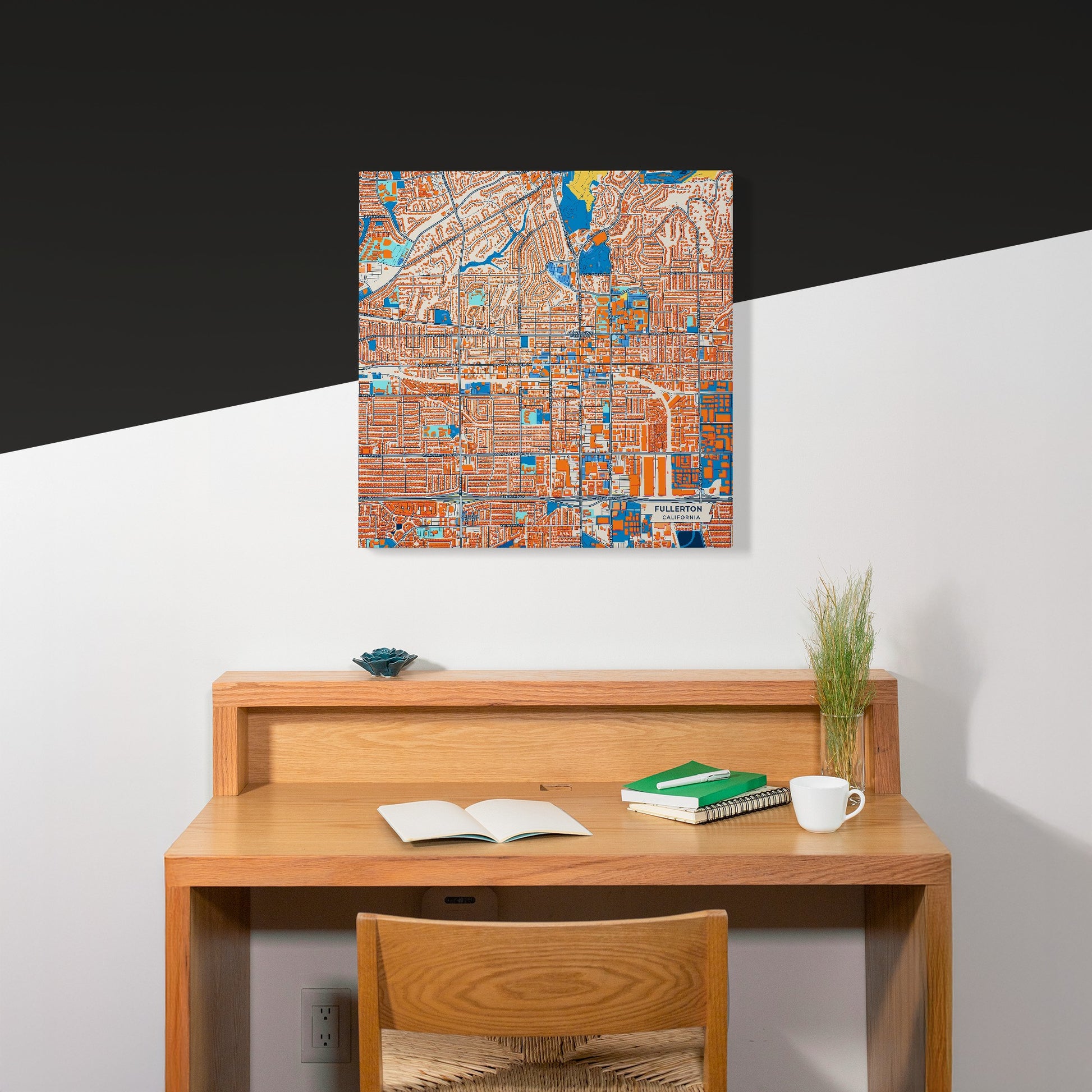 Fullerton California Colorful City Map Canvas Print Scene