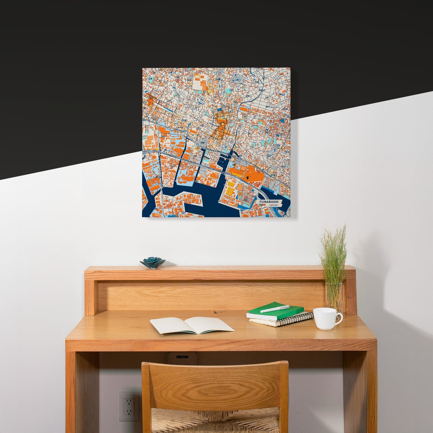 Funabashi Japan Colorful City Map Canvas Print Scene