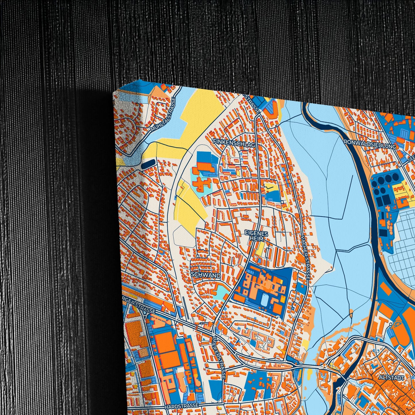 Fürth Germany Colorful City Map Canvas Print Detail