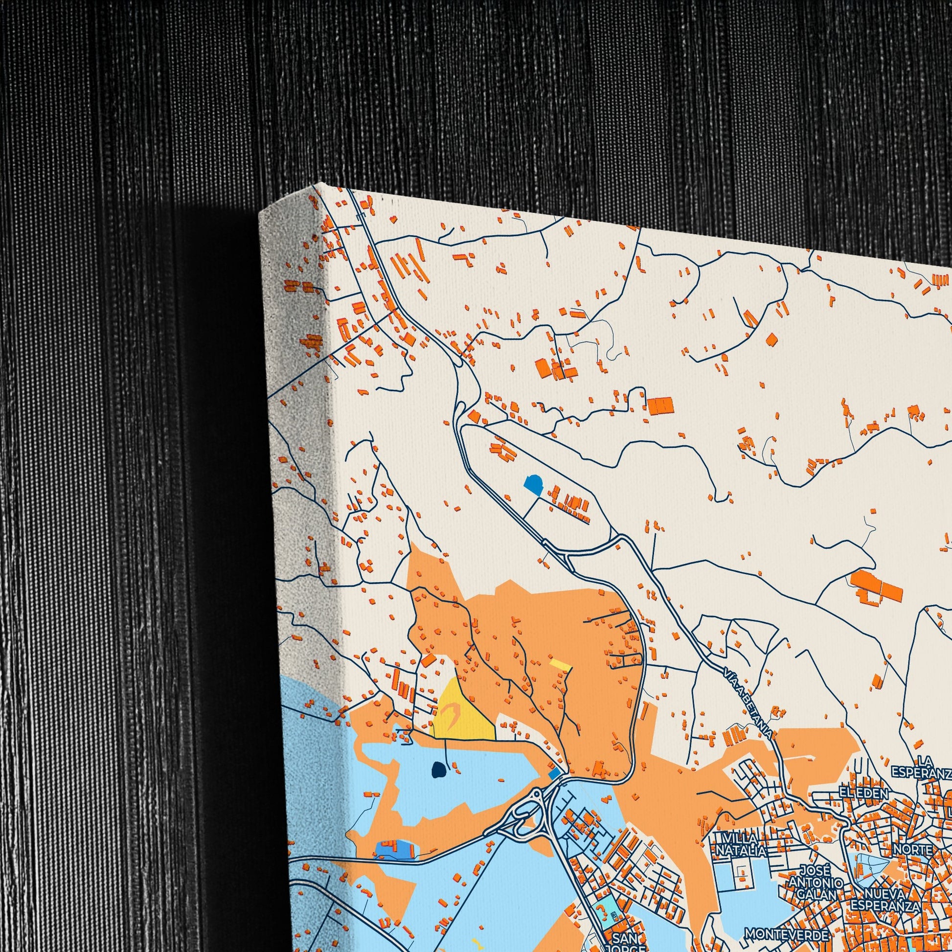 Fusagasuga Colombia Colorful City Map Canvas Print Detail