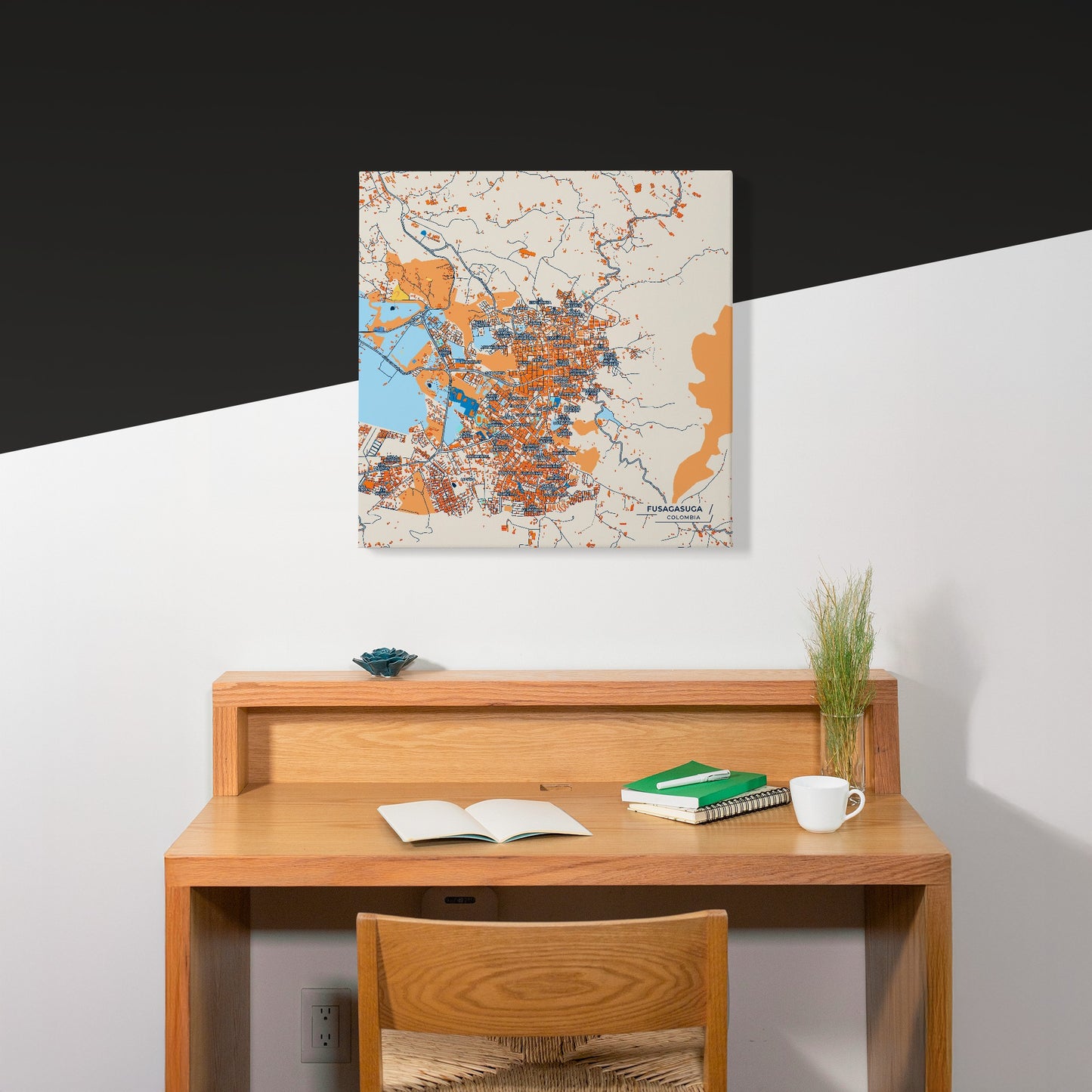 Fusagasuga Colombia Colorful City Map Canvas Print Scene