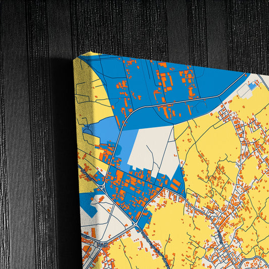 Gabes Tunisia Colorful City Map Canvas Print Detail