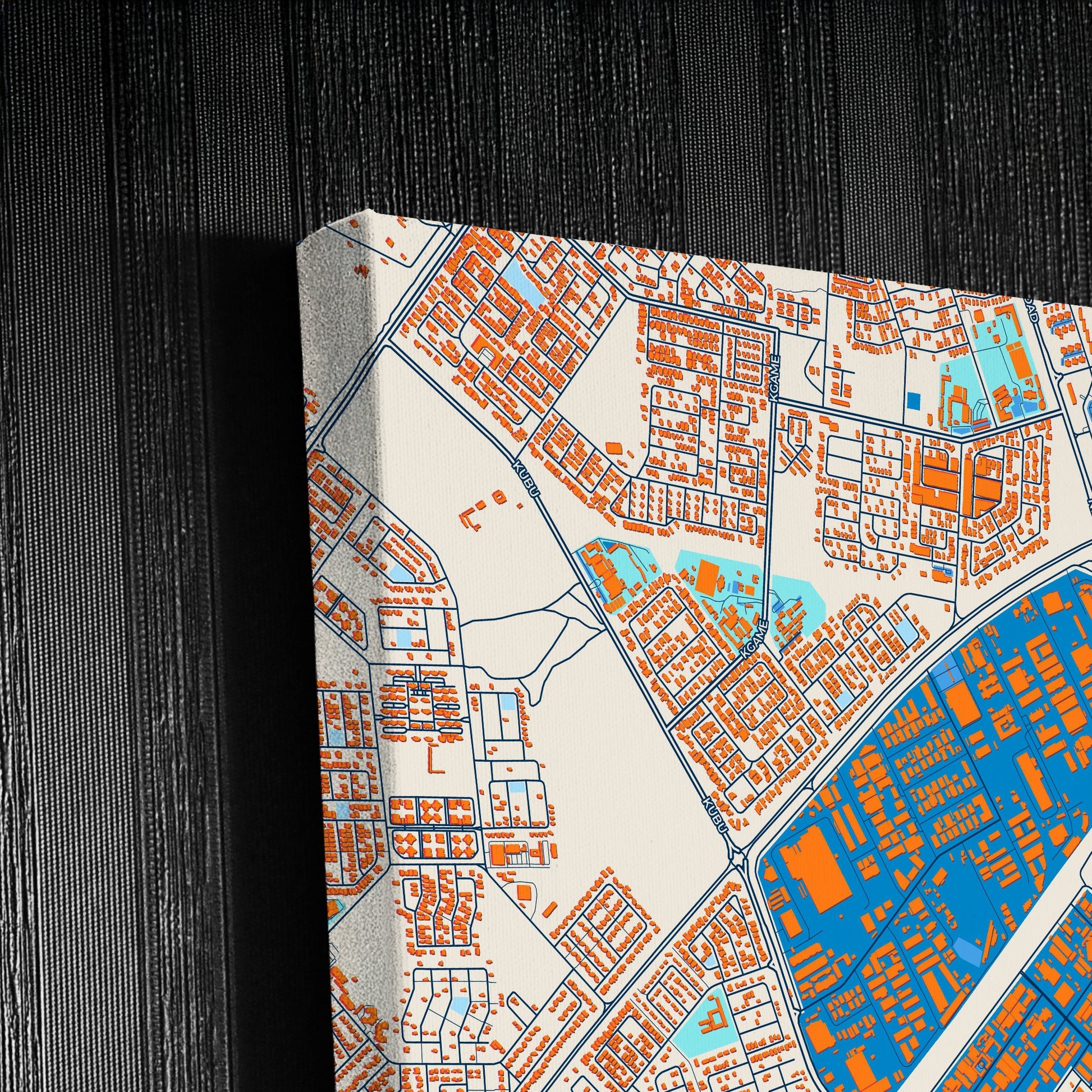 Gaborone Botswana Colorful City Map Canvas Print Detail
