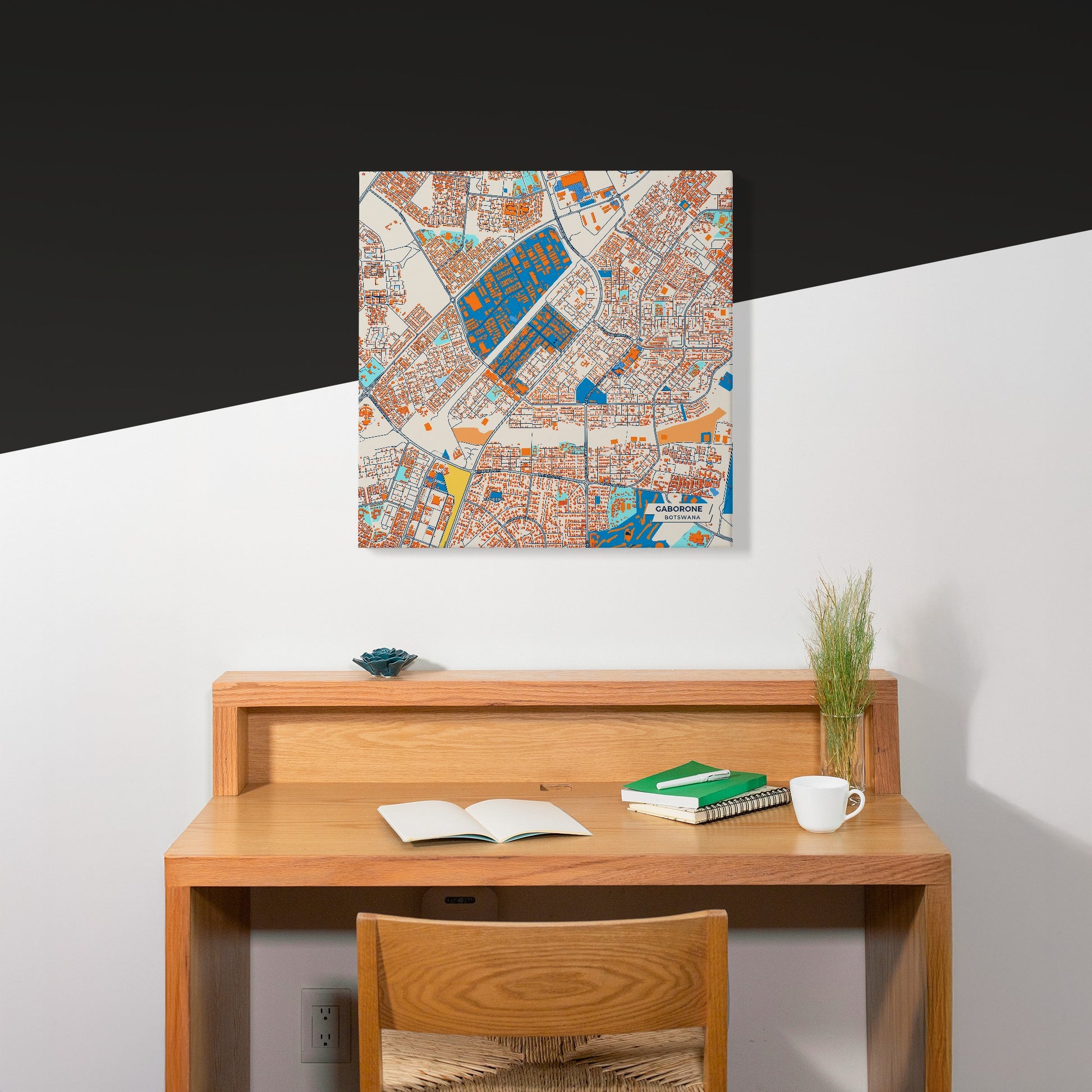 Gaborone Botswana Colorful City Map Canvas Print Scene