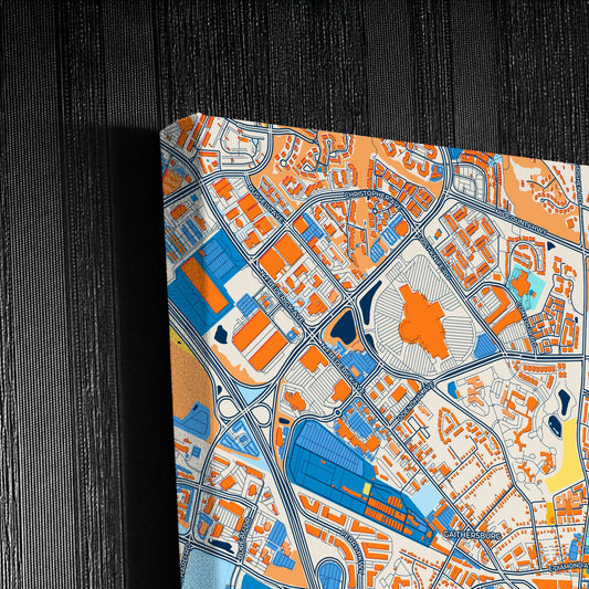 Gaithersburg Maryland Colorful City Map Canvas Print Detail