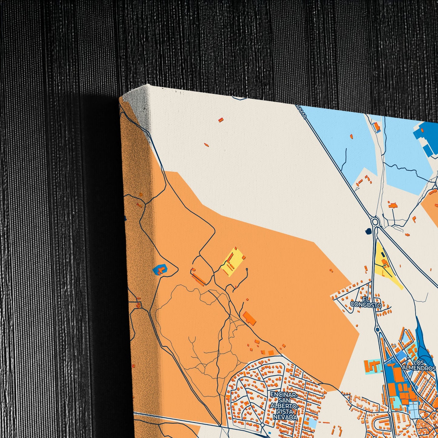 Galapagar Spain Colorful City Map Canvas Print Detail