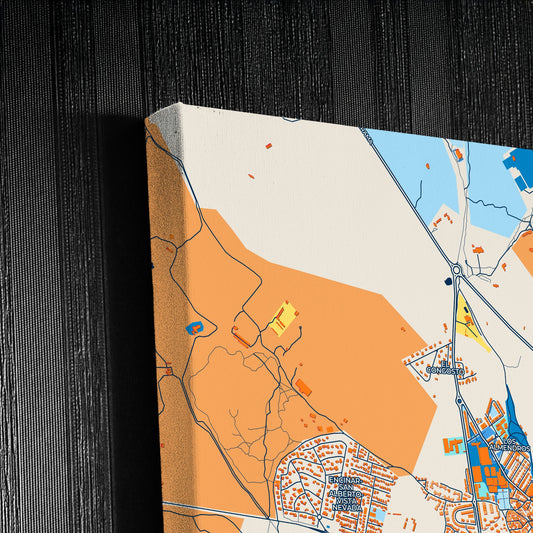 Galapagar Spain Colorful City Map Canvas Print Detail