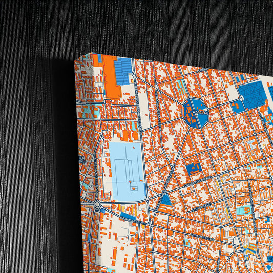 Galați Romania Colorful City Map Canvas Print Detail