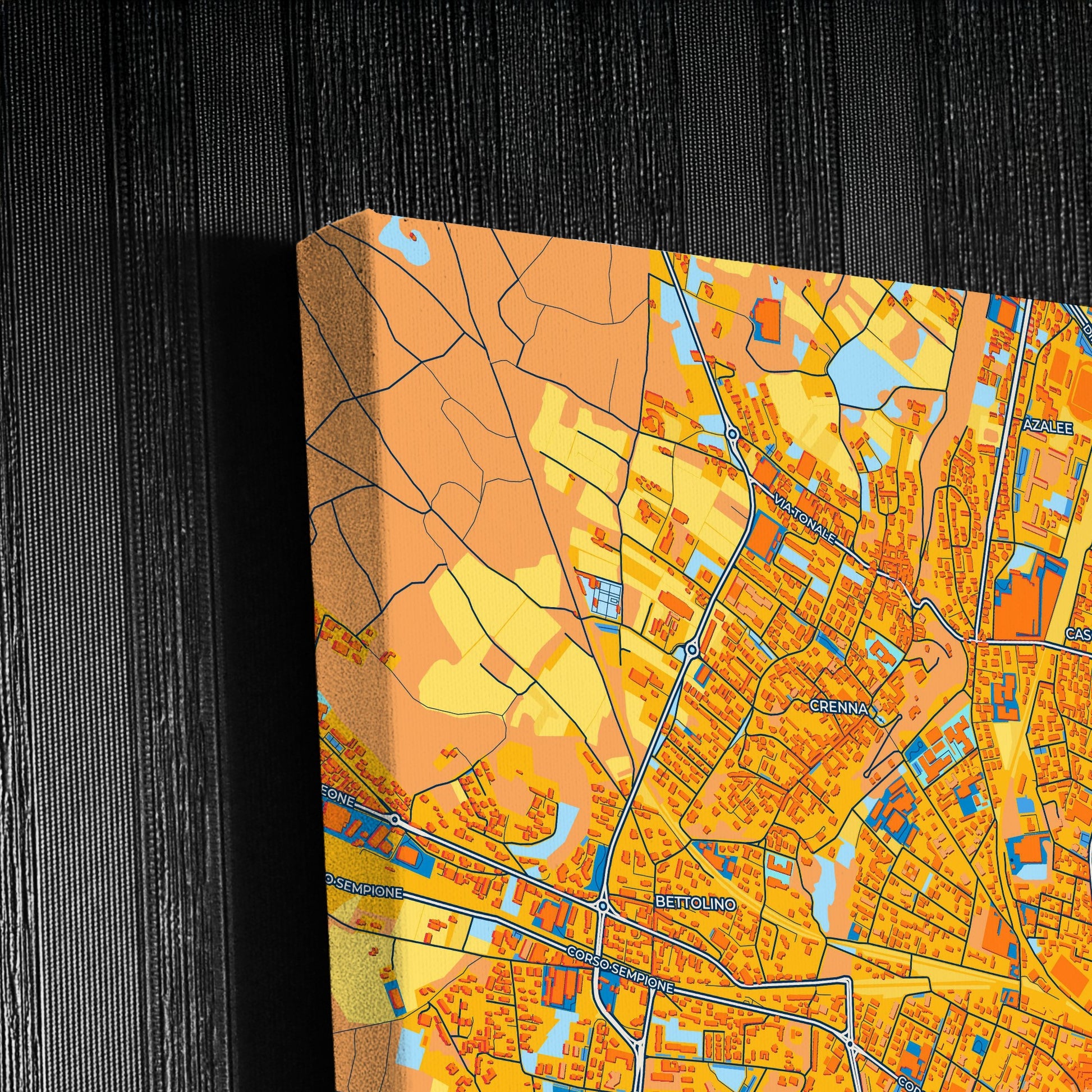 Gallarate Italy Colorful City Map Canvas Print Detail
