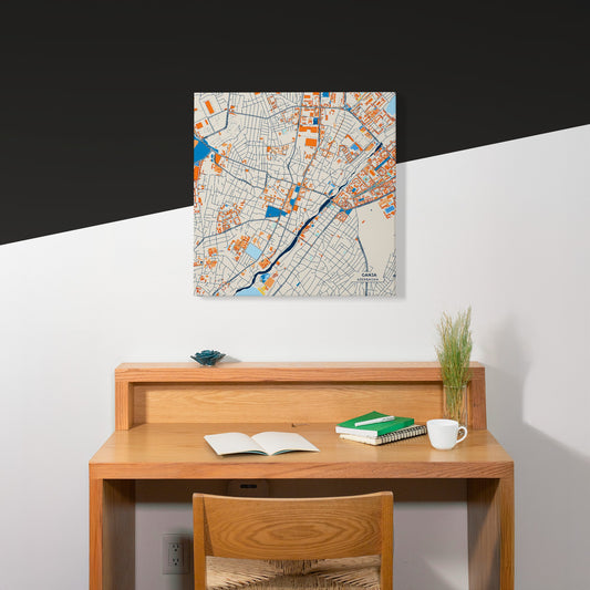 Ganja Azerbaijan Colorful City Map Canvas Print Scene