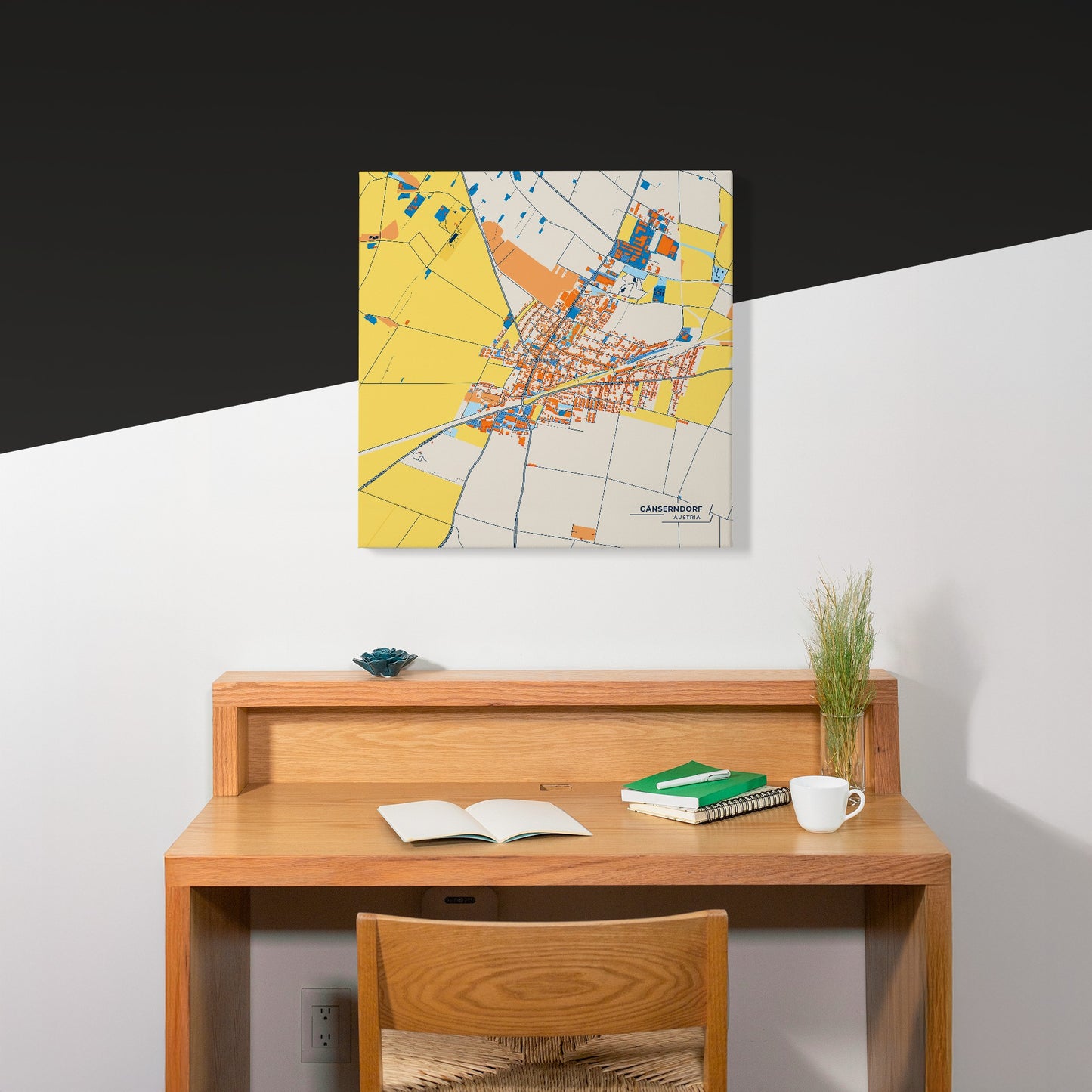 Gänserndorf Austria Colorful City Map Canvas Print Scene