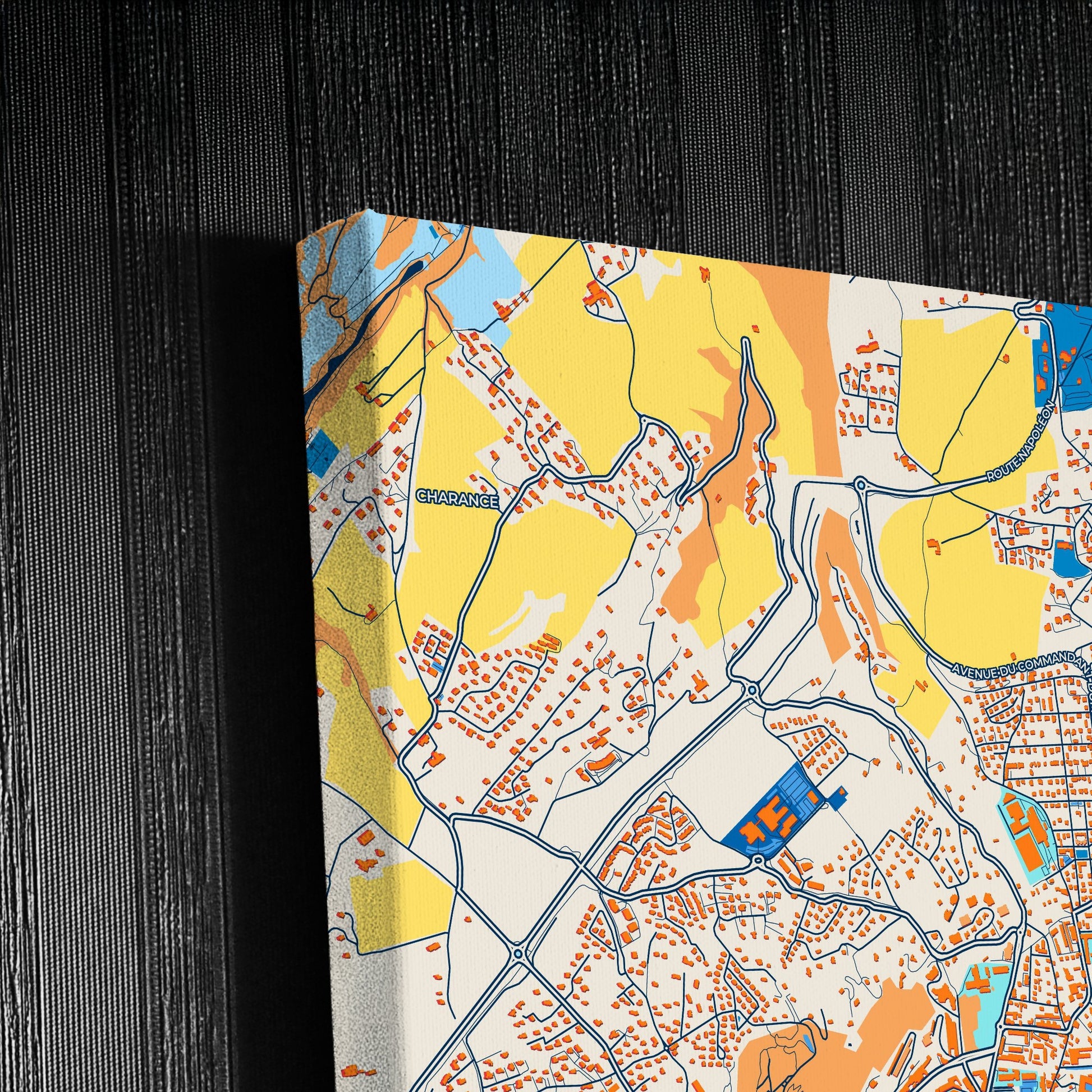 Gap France Colorful City Map Canvas Print Detail