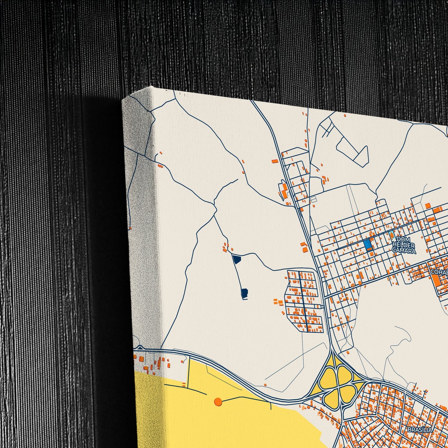 Garanhuns Brazil Colorful City Map Canvas Print Detail