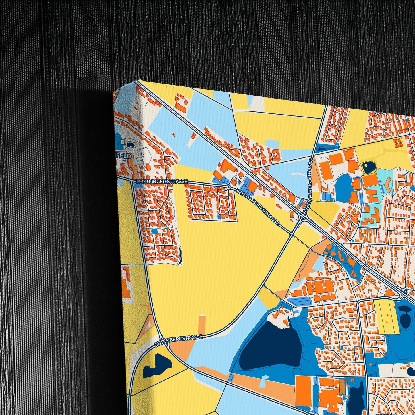 Garbsen Germany Colorful City Map Canvas Print Detail