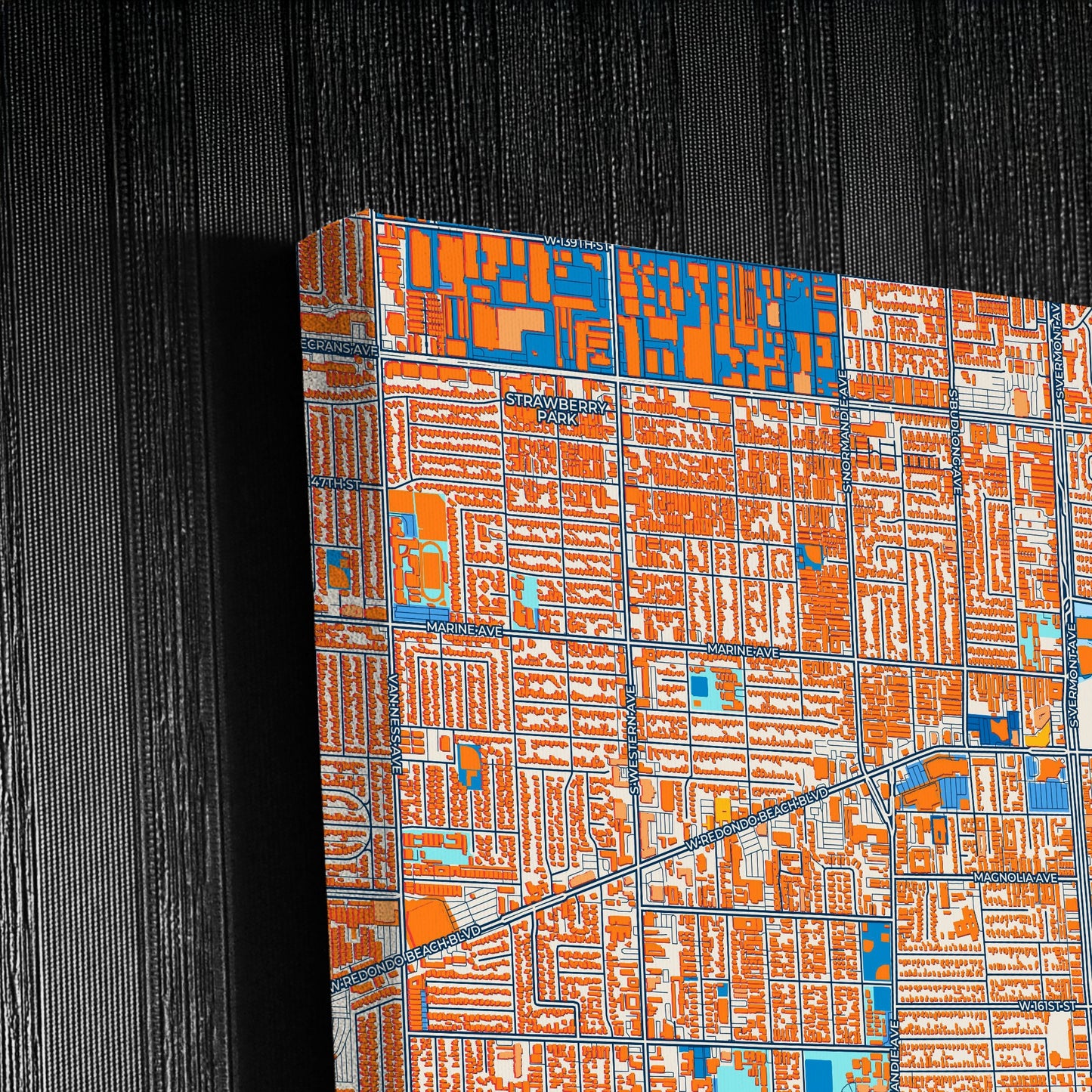 Gardena California Colorful City Map Canvas Print Detail