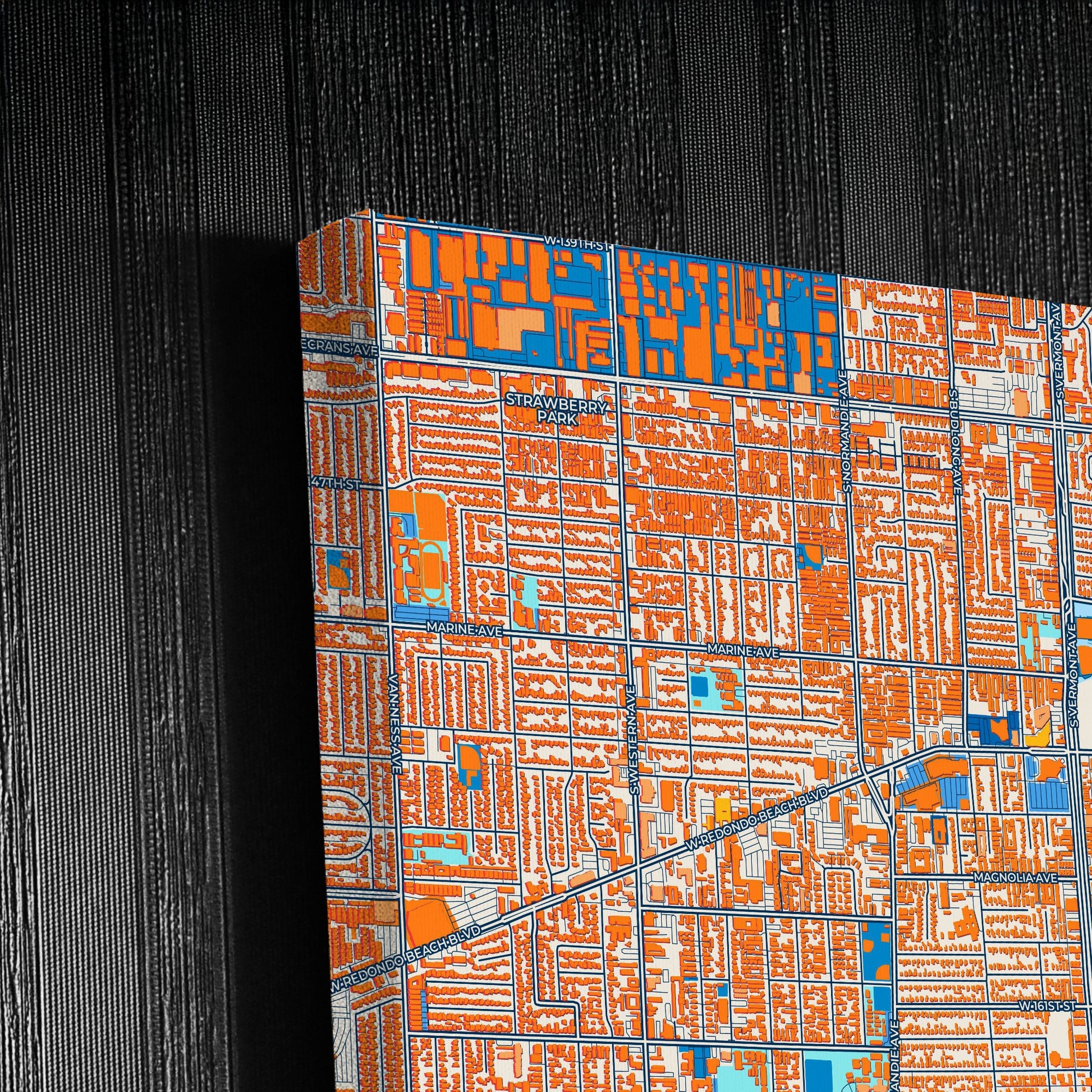 Gardena California Colorful City Map Canvas Print Detail