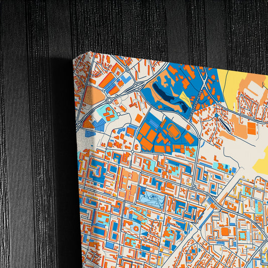 Garges-Lès-Gonesse France Colorful City Map Canvas Print Detail