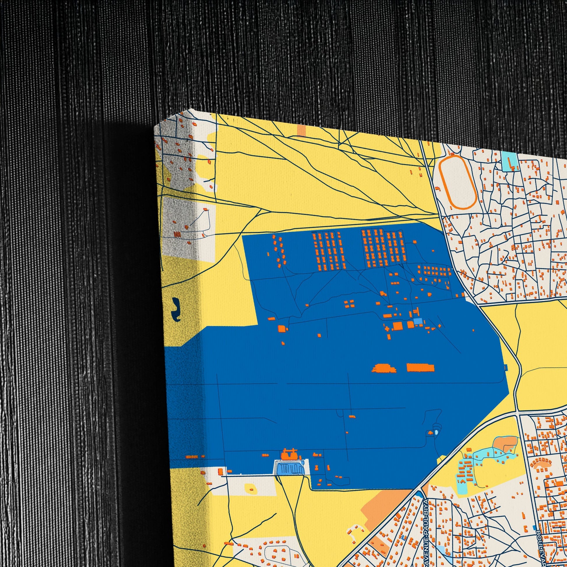 Garoua Cameroon Colorful City Map Canvas Print Detail