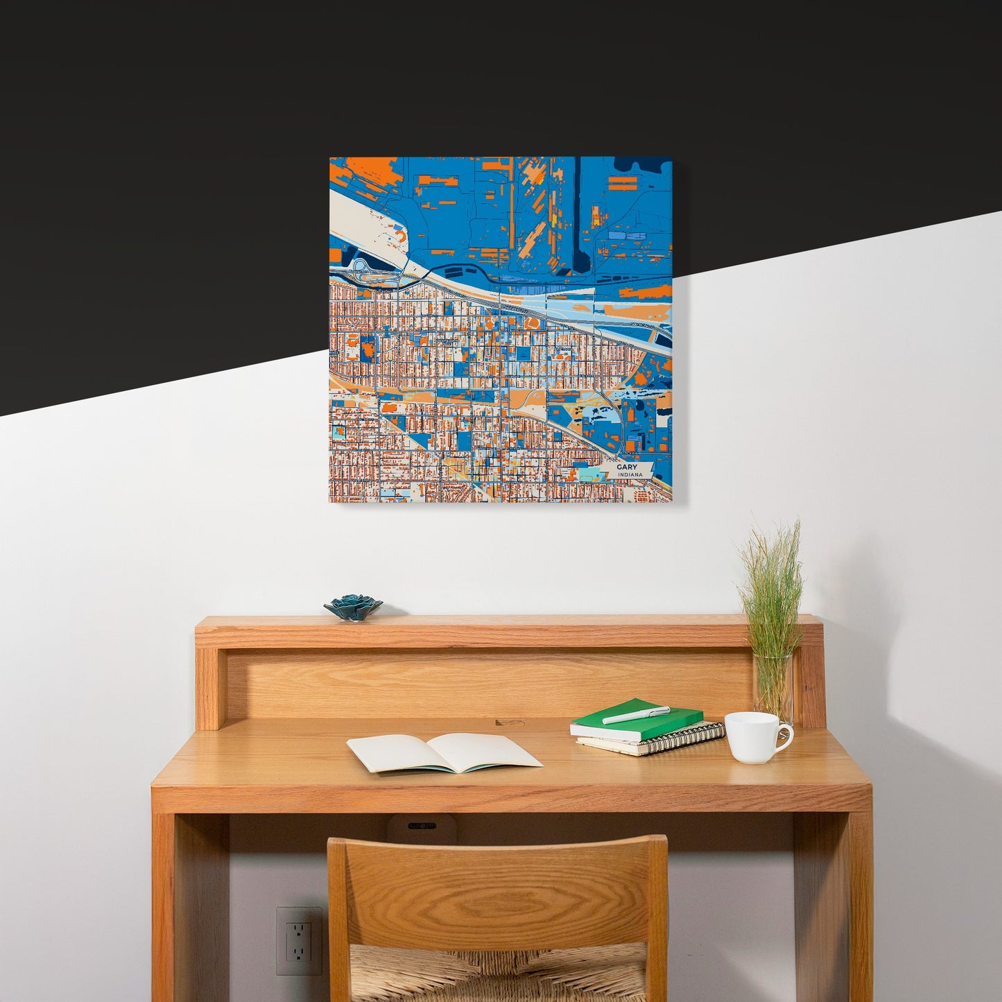 Gary Indiana Colorful City Map Canvas Print Scene