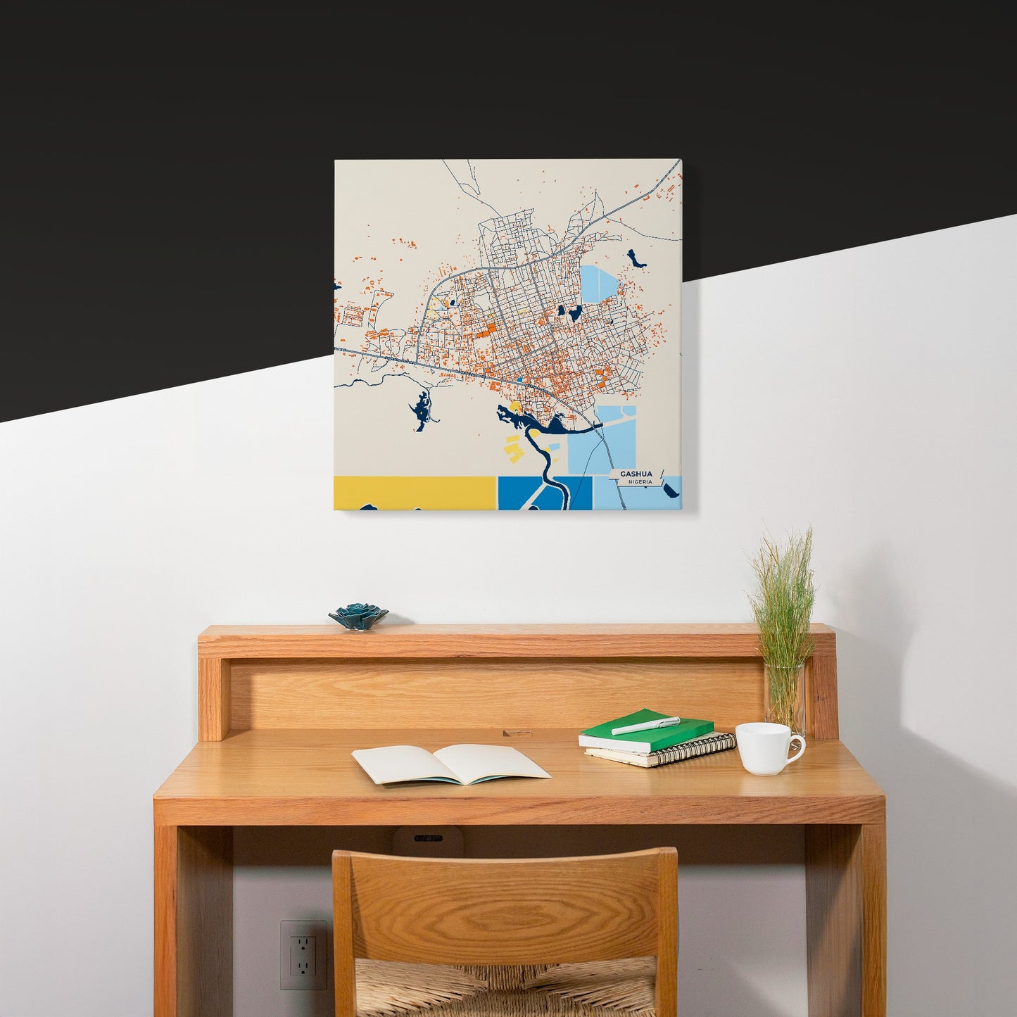 Gashua Nigeria Colorful City Map Canvas Print Scene