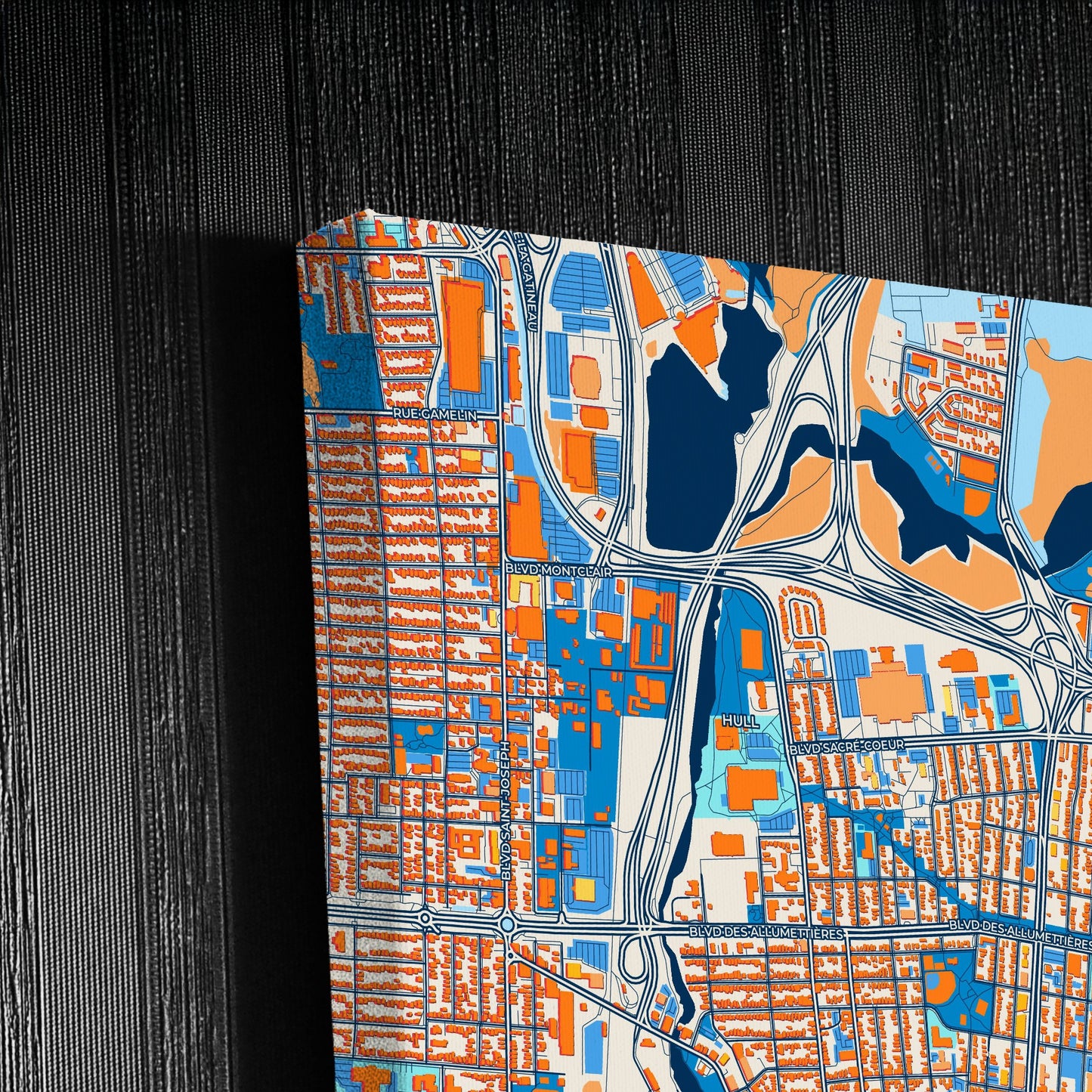 Gatineau Canada Colorful City Map Canvas Print Detail